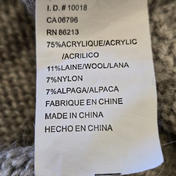 XL Tristan Beige Oatmeal V neck Long Sleeve lightweight wool blend sweater - Picture 7 of 8